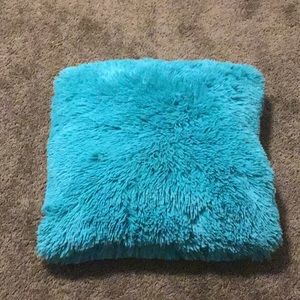 Blue soft fur pillow